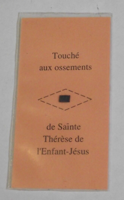 #ad Vtg St Saint Therese of the infant child Jesus cloth touched bones relic sealed $75.00
