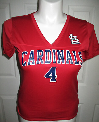 #ad St. Louis Cardinals MLB Yadier Molina #4 Campus Lifestyle RED T Shirt Women#x27;s M $9.65