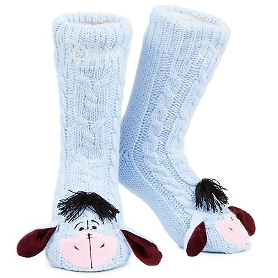 #ad Disney Eeyore Slipper Socks Cute Fleece Lined Non Slip Socks Gifts for Women GBP 14.49