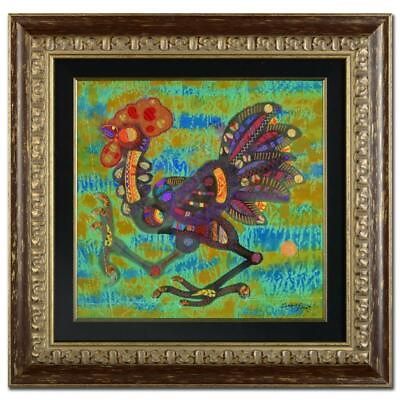 #ad Lu Hong quot;Earth Roosterquot; Signed Mixed Media Original Artwork Framed $7500.00