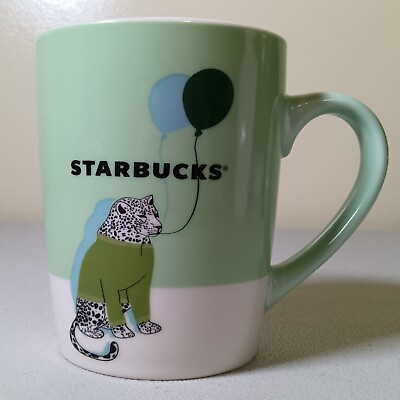 #ad Starbucks Happy Birthday Celebration Balloons Leopard Coffee Tea Mug Cup 10 oz $12.99