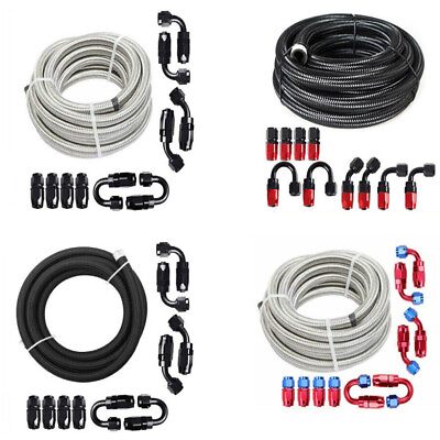 #ad #ad Stainless Steel Braided 6 8 10 AN CPE Fuel Oil Gas Hose Line amp; Fittings Kit 20FT $46.59