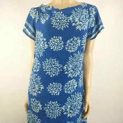 #ad Sigrid Olsen Signature Womens Layered Blue Floral Print Dress Large $29.99