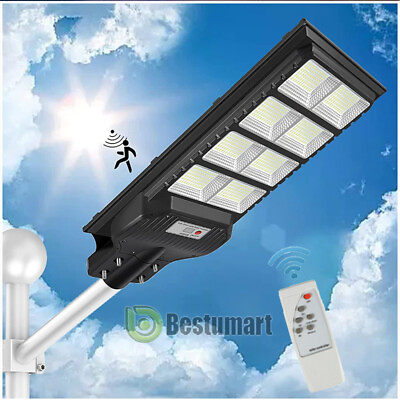 #ad 9900000LM Solar Street Light Long Commercial Dusk To Dawn Outdoor Road Yard Lamp $28.61