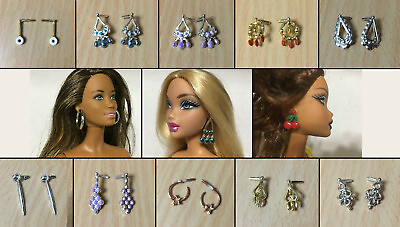 #ad Barbie Doll Fashionistas My Scene Fashion Fever Model Earrings Jewelry CHOOSE $19.99