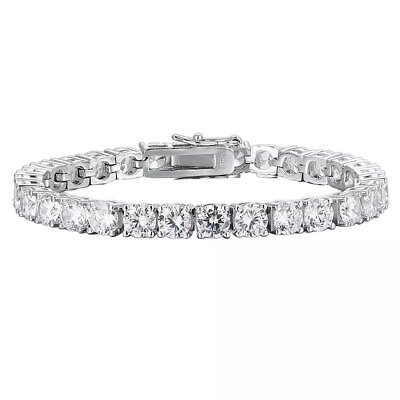 #ad S925 sterling silver 5mm moissanite tennis bracelet gift wedding anniversary $549.00