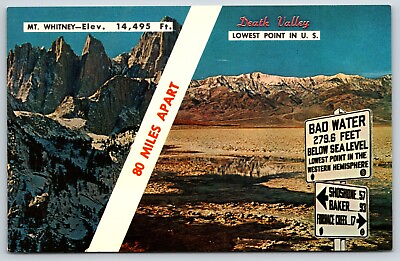 #ad Postcard One Of The U.S.A.#x27;s Highest amp; Lowest Death Valley National Monument $5.50