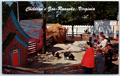 #ad Three Little Pigs One of the Many Features of Children#x27;s Zoo Roanoke Virginia $4.95