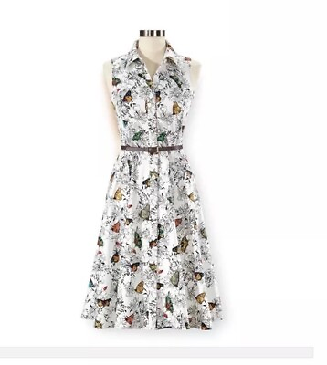 #ad North Style Butterfly Garden Shirt Dress Size 16 Cottagecore Brunch $22.00