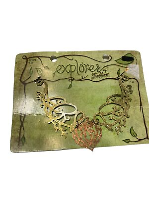 #ad explore by traditions gold metal pendant necklace plate jewelry making $12.00