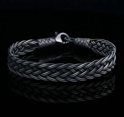 #ad Silver Knit Celtic Knot Antique Braided Bracelet Vintage Anniversary Gift For.. $119.00