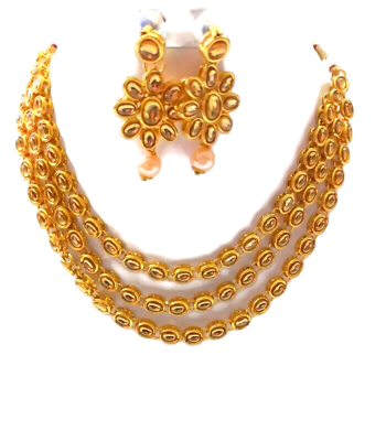 #ad Kundan 3 Line Choker Necklace Wedding Indian Bridal Bollywood Jewelry Sets $11.25