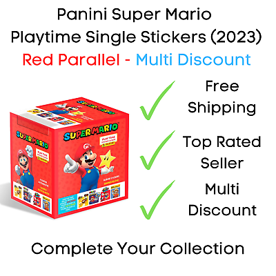 #ad Panini Super Mario Playtime Red Parallel Single Stickers 2023 Multi Discount GBP 1.95