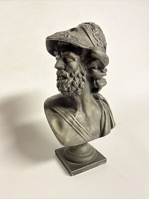 #ad Vintage 8” Metal Bust of Menelaus Spartan King Ancient Greece Hero Statue $119.99