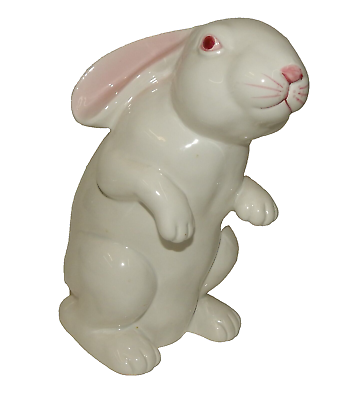 #ad Vintage Fitz Floyd White Standing Up Rabbit Statue $24.99