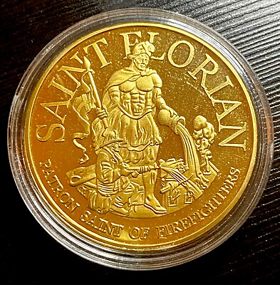 #ad Atlanta Fire Rescue Saint Florian Patron Saint of Firefighters Challenge Coin $11.50