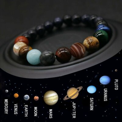 #ad 7 Chakra Eight Planets Beads Bracelets Universe Solar Galaxy Natural Stone Yoga C $3.90