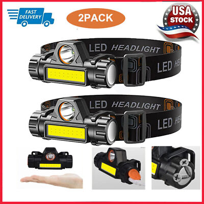 #ad 2Pack XPECOB Headlights Outdoor Camping USB Rechargeable Waterproof Headlights. $13.64