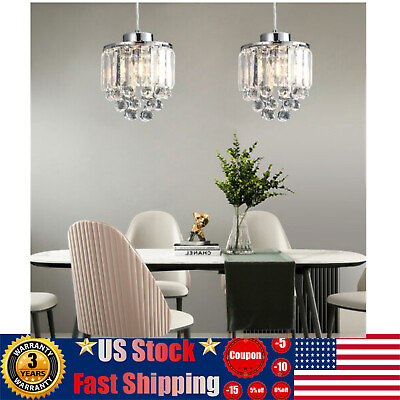 3 Lights Pendant Lighting Lamp Crystal Chandelier Hanging Kitchen Island Fixture $52.25