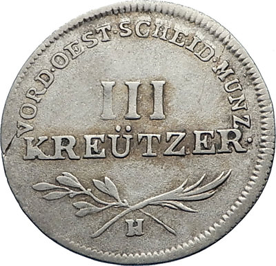 #ad 1797 FURTHER AUSTRIA 3 III Kreuzer Silver w SHIELDS Austrian Vintage Coin i71792 $111.15