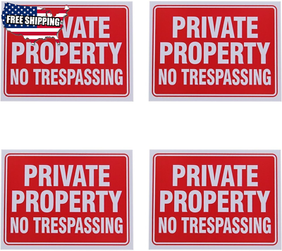 #ad 8 Pack Private Property no Trespassing Sign 9 x 12 Inch NEW FREE SHIPPING USA $9.39