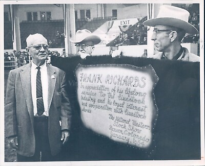 #ad 1964 Frank Richards Charles Kirk George Rober Livestock Service Sign Press Photo $19.99