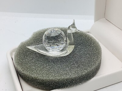 #ad Crystal Asfour 850 20 Crystal Snail Figurine Brand New box $19.00