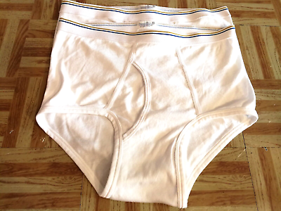 #ad Vtg Mens Towncraft Size 40 Underwear JC Penny in White Briefs Full Cut 2 Pairs $29.00