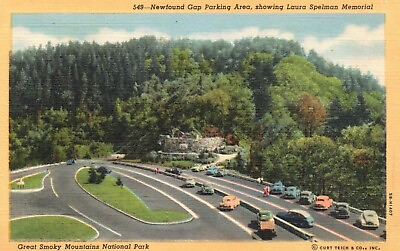 #ad Postcard TN Great Smoky Mountains Newfound Gap Parking 1945 Vintage PC H4029 $4.00