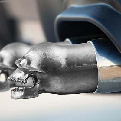 #ad Skull Exhaust Pipe Tip Motorcycle Cars Skull Punk Metal Head Bone Decoration $8.43
