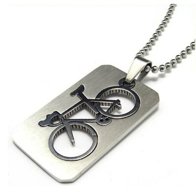#ad Stainless Steel Bicycle Pendant Necklaces Women Fashion Jewelries Chain Necklace $10.45