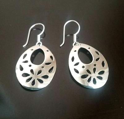 #ad Erick#x27;s Sterling Silver Floral Teardrop Earrings Taxco.925 $28.00