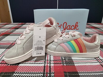 #ad NWT Cat amp; Jack Girls Athletic Sneaker SHOES size 12 rainbow Silver $11.00