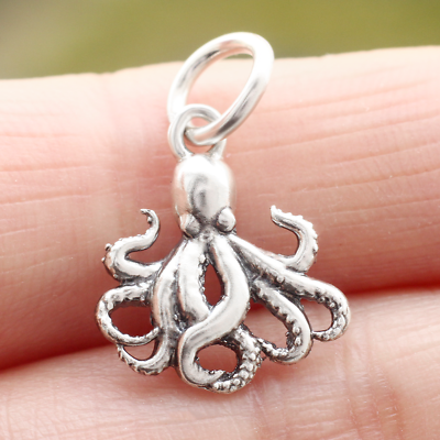 #ad Octopus Pendant Charm 925 Sterling Silver Sea Life Animal Ocean Beach Nautical $12.79