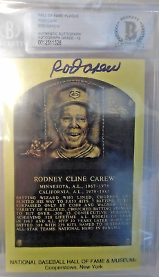 #ad Rod Carew Signed Gold Hall Of Fame Plaque With Beckett Authentication $89.99