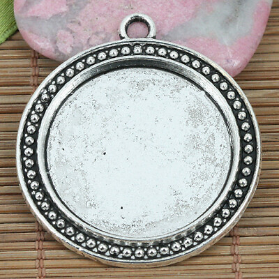 #ad 4pcs Tibetan Silver round rim picture frame settings charms EF0176 $3.50