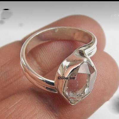 #ad Herkimer Diamond Gemstone 925 Sterling Silver Ring Mother#x27;s Day Jewelry KA 70 $10.90