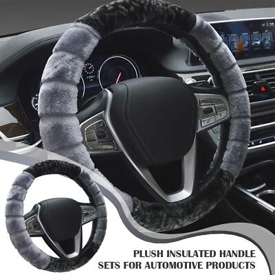#ad Car Steering Wheel Cover Warm Plush Cover Wool Winter For 38cm Accessories S6Y2 $8.01