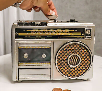#ad Novelty Vintage Retro Cassette Tape Radio Player Money Coin Savings Piggy Bank $29.99