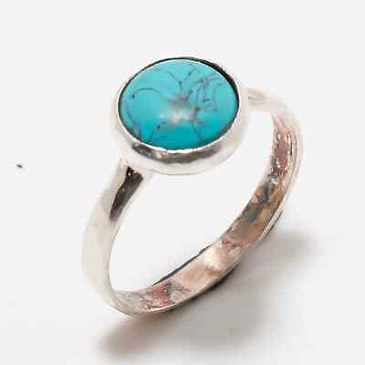 #ad Copper Turquoise Gemstone Ethnic 925 Sterling Silver Jewelry Ring Size 6 DJ 1117 $4.49