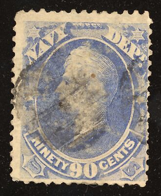 #ad US Scott O45 Used 90c ultramarine Navy Official Lot T215 bhmstamps $112.00