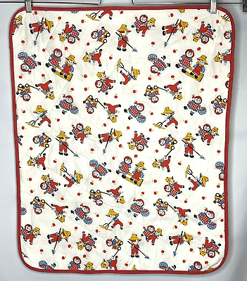 #ad Raggedy Ann and Andy Farming Apples VTG Quilted Craft Woven Fabric Cottage Craft $14.22