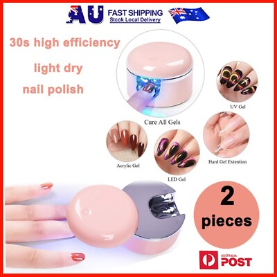 #ad #ad 2 PCS UV mini Lamp Gel Nail Lamp Polish Dryer Multi use Curing Manicure Portable AU $16.25