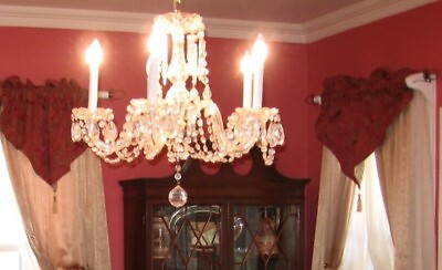 #ad Beautiful 1930 Austrian Antique Crystal Chandelier valued at $450.00 $285.00