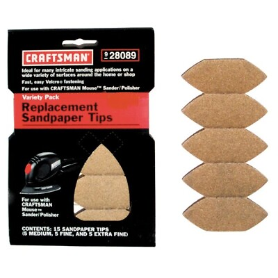 #ad Craftsman 28089 Variety Replacement Sandpaper Medium Fine Extra Fine 15 Tips $2.50
