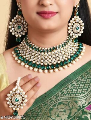 #ad Indian Bollywood Style Designer Gold Plated Fashion Bridal Jewelry Necklace Set $16.22