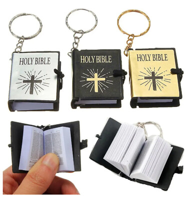 Bible Keychain Black Mini English Holy Bible Religious Favor Christian $6.80