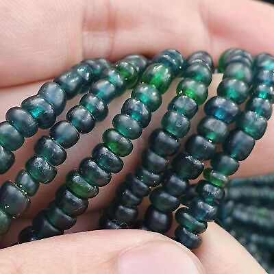 #ad Vintage Antique Tiny Green Blue Beads African Beads Necklace 4.5mm 5.5mm $10.00