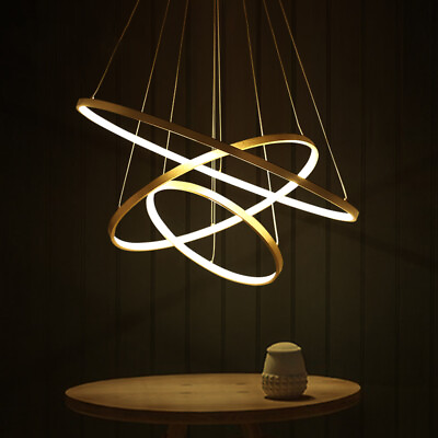 #ad Modern Chandelier LED Pendant Lamp Round Hanging Ceiling Light Adjustable $249.00