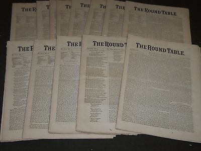 #ad 1865 THE ROUND TABLE NEWSPAPER LOT OF 14 GREAT ARTICLES NP 1848 $150.00